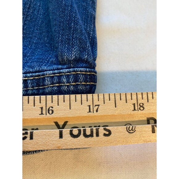 Rafaella Womens Denim Jacket Size 12 Stretch Button-Up Y2K Casual Cowgirl Grunge - Picture 10 of 11